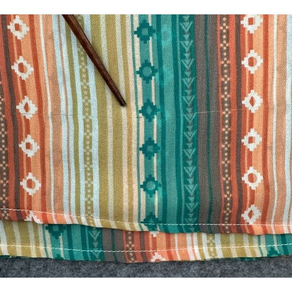 Ariat Howdy Print Striped Tank Top XL Western Boho Hippie Cowgirl Rodeo - Picture 8 of 10